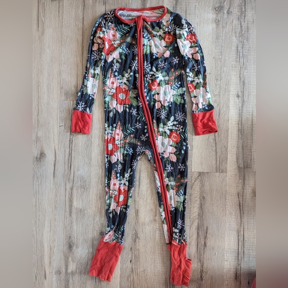 Little Sleepies Poinsettia Christmas Zippy, 2T (k9)